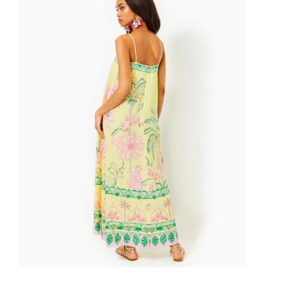 Lilly Pulitzer Jesslyn Silk Maxi Slip Dress Tropical Oasis - Picture 4 of 10